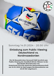 Read more about the article Einladung zum Public Viewing am 14.01.2024