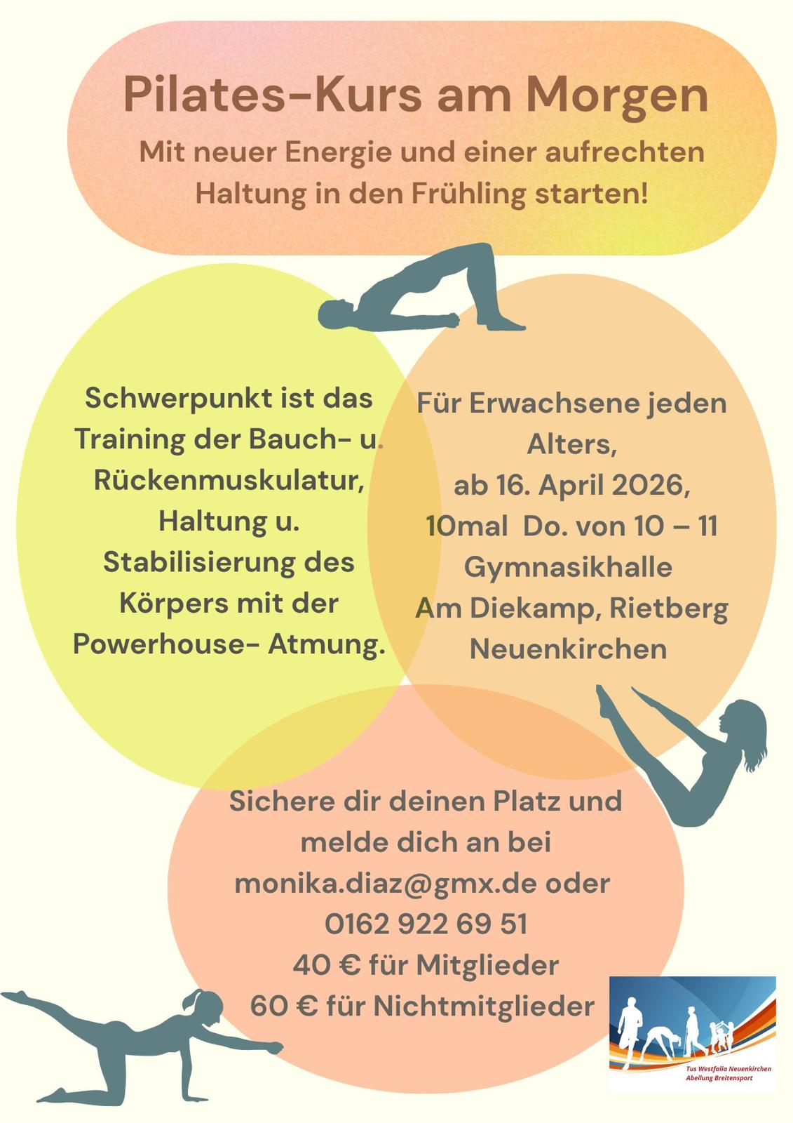 Du betrachtest gerade Neuer Pilates Vormittagskurs startet nach den Osterferien