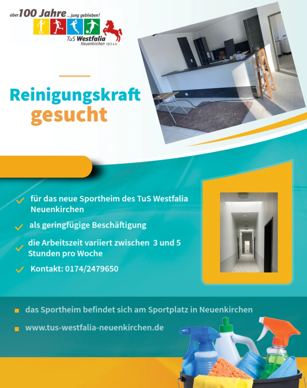 Du betrachtest gerade Putzkraft für das neue Sportheim gesucht!