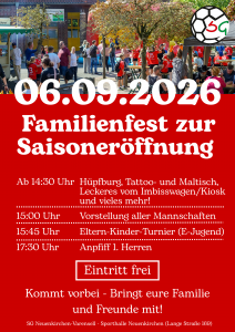 Mehr über den Artikel erfahren Einladung zum SG Neuenkirchen-Varensell Familienfest zur Saisoneröffnung